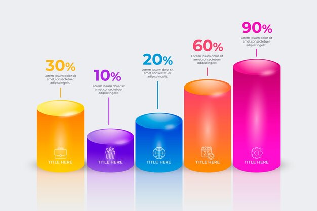 Infografía de línea de tiempo isométrica
