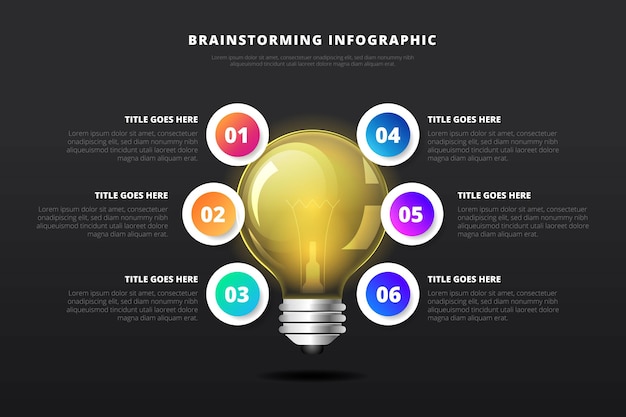 Vector gratuito infografía de lluvia de ideas degradada