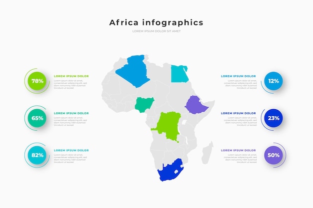 Vector gratuito infografía de mapa de áfrica