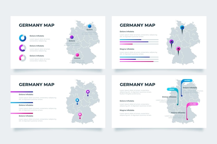 Vector gratuito infografía de mapa de alemania degradado