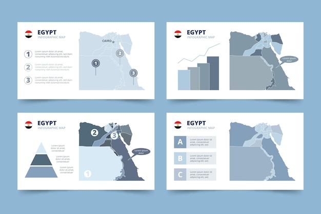 Vector gratuito infografía de mapa de egipto dibujado a mano