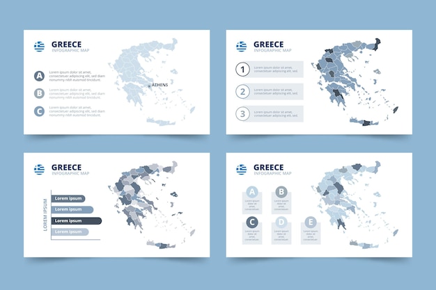 Vector gratuito infografía de mapa de grecia dibujado a mano