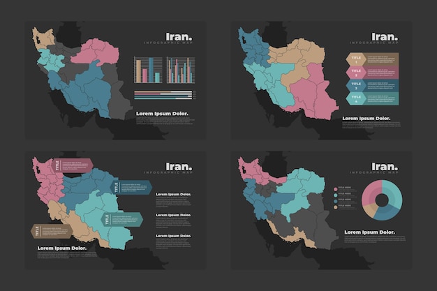 Vector gratuito infografía del mapa de irán