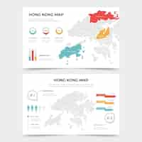 Vector gratuito infografía de mapa plano de hong kong