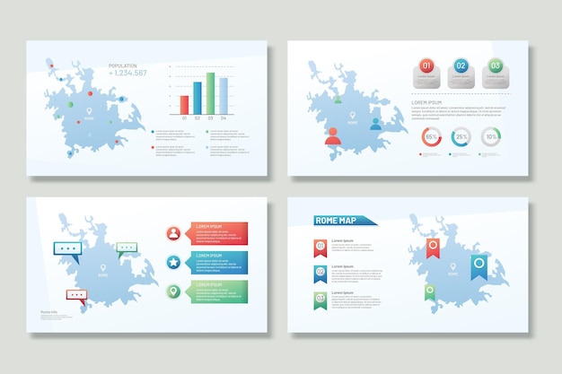 Vector gratuito infografía del mapa de roma