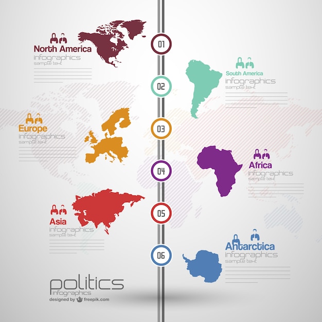 Vector gratuito infografía con mapas del mundo