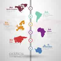 Vector gratuito infografía con mapas del mundo