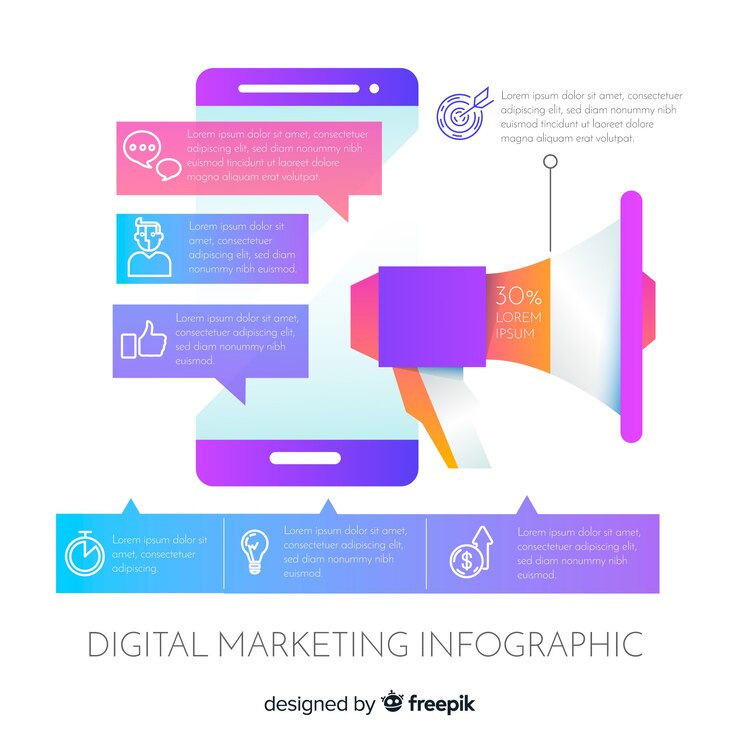 Vector gratuito infografía de marketing digital