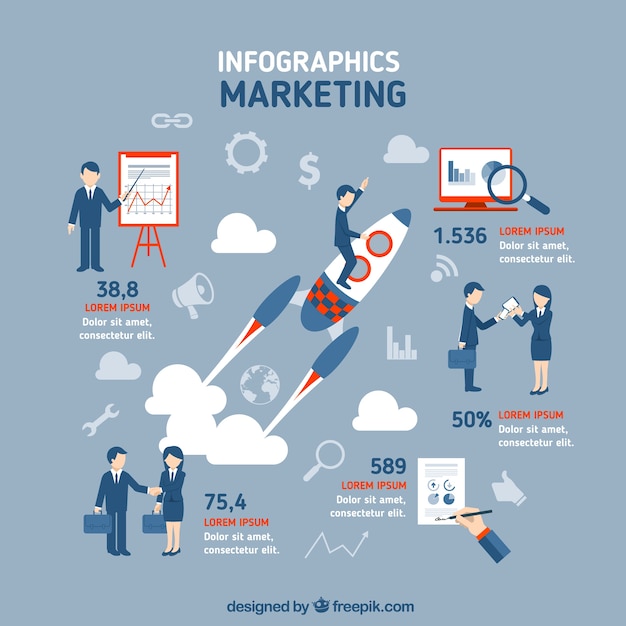 Vector gratuito infografía marketing