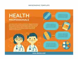 Vector gratuito infografía médica de diseño plano