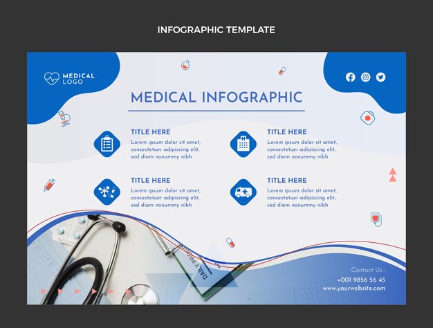 Infografía médica de diseño plano