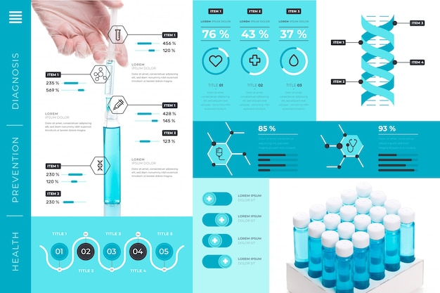 Vector gratuito infografía médica con imagen