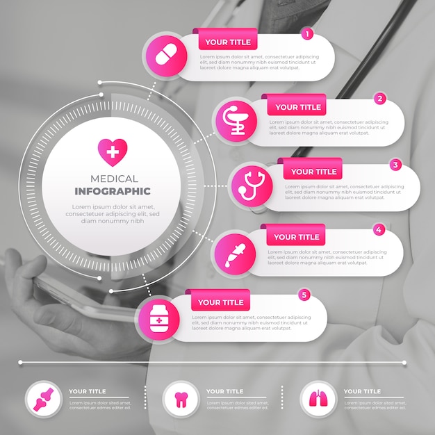 Vector gratuito infografía médica con imagen