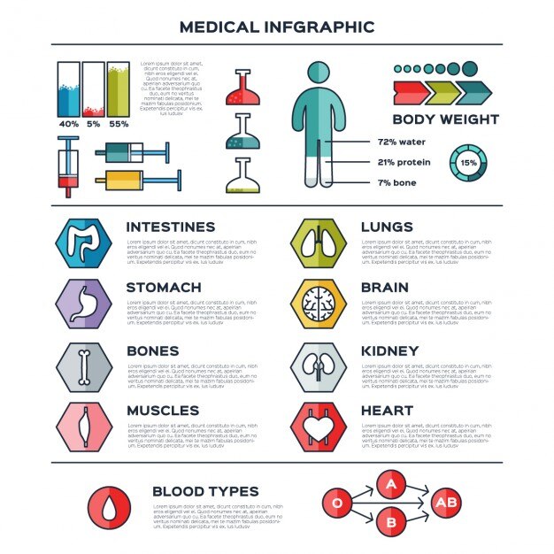 infografía médica plana