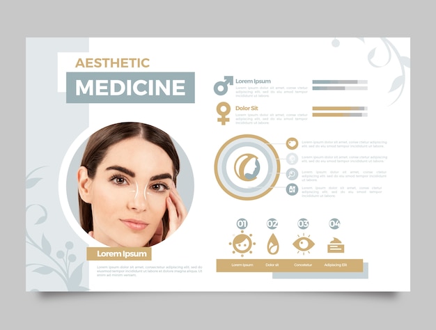 Infografía de medicina estética de diseño plano