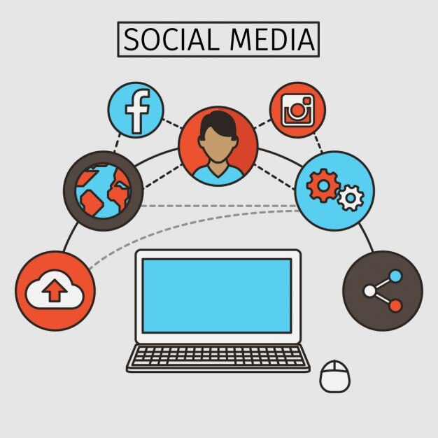 Vector gratuito infografía de medios sociales plana