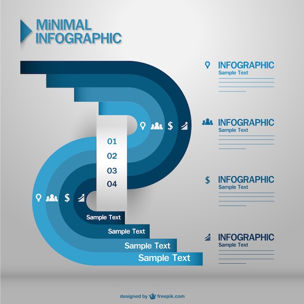 Infografía minimalista azul