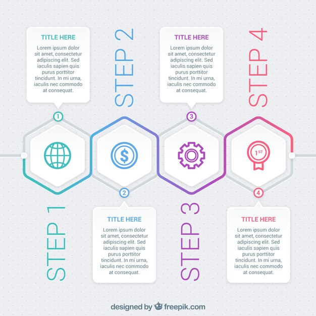 Infografía moderna con distintas fases