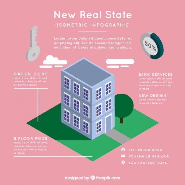 Infografía moderna de inmobiliaria