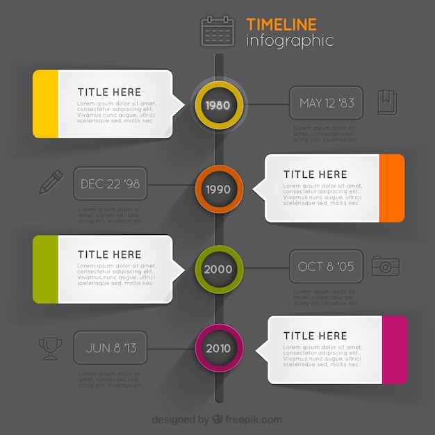 Vector gratuito infografía moderna de línea del tiempo