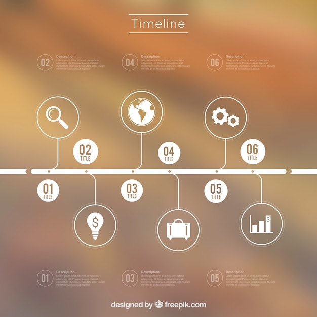 Infografía moderna de línea del tiempo