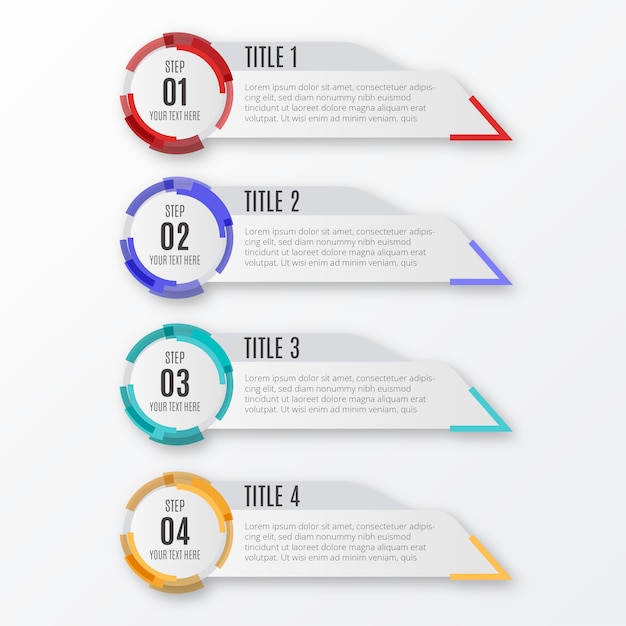 Infografía moderna pasos