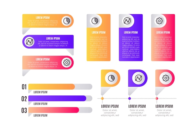 Infografía de negocios con colección de elementos