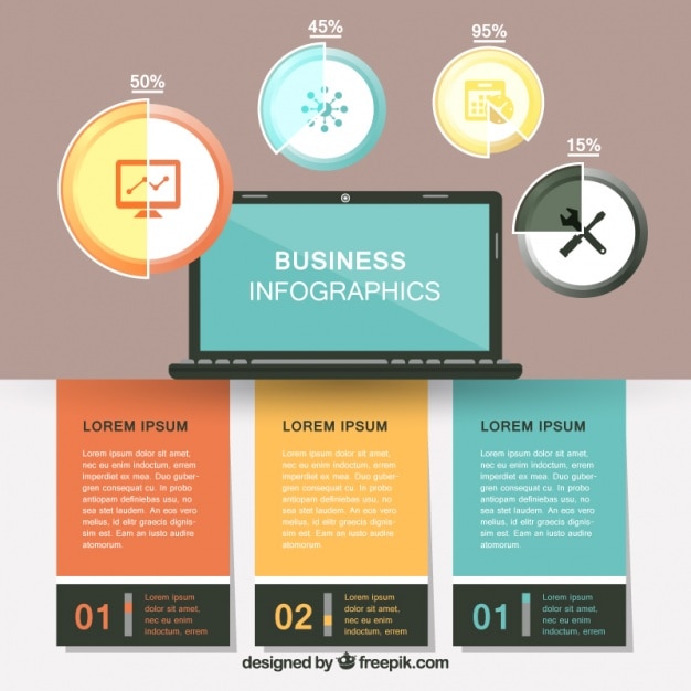 Infografía de negocios con diferentes opciones