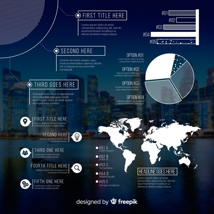 Vector gratuito infografía de negocios con foto