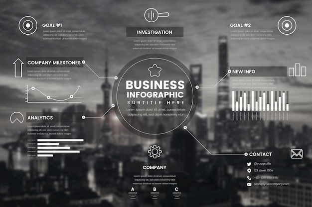 Infografía de negocios con foto