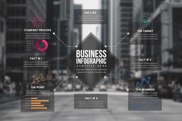 Vector gratuito infografía de negocios con foto