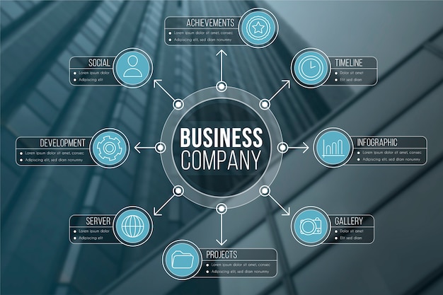 Vector gratuito infografía para negocios con foto