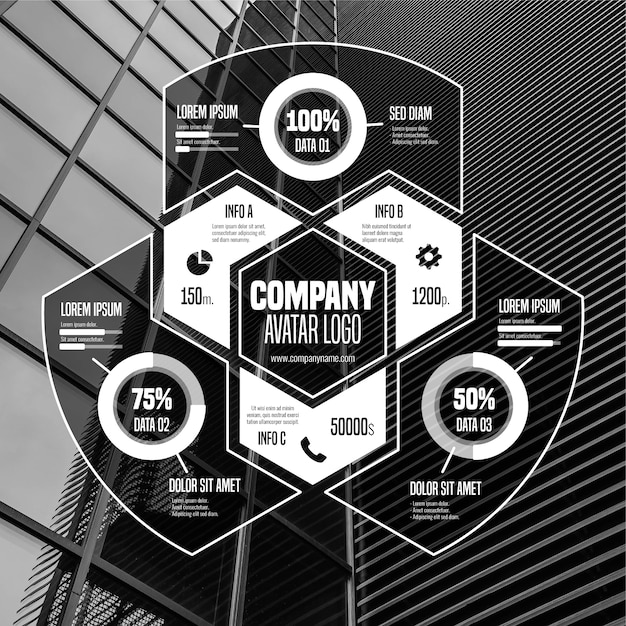 Infografía de negocios con foto