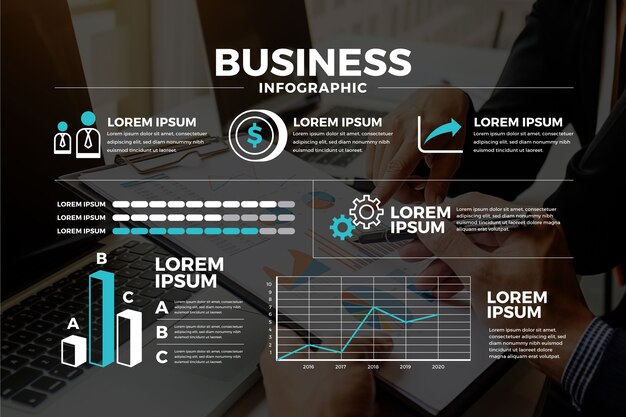 Infografía de negocios con foto