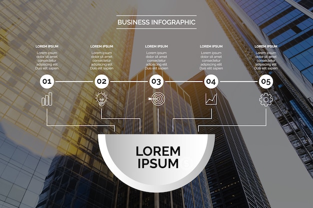 Infografía de negocios con foto