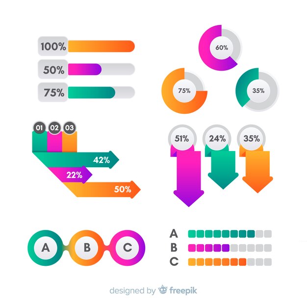 Infografía de negocios gradiente