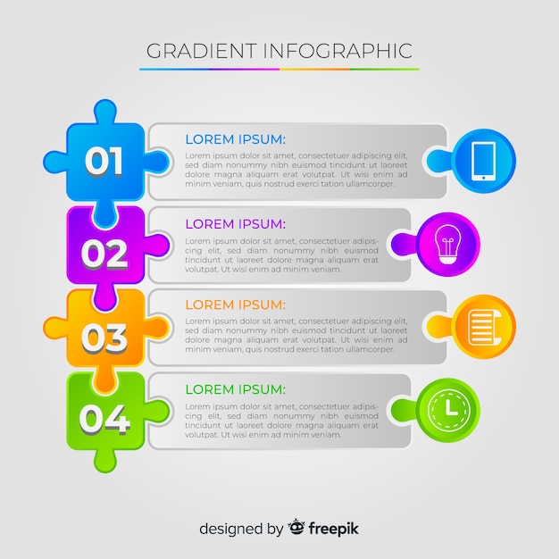 Infografía de negocios gradiente