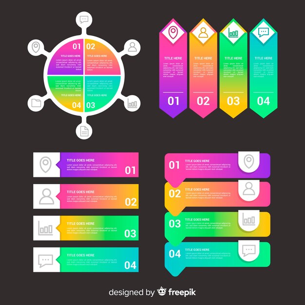Infografía de negocios gradiente