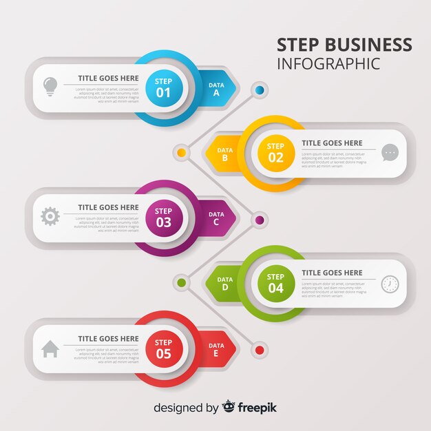 Infografía de negocios paso