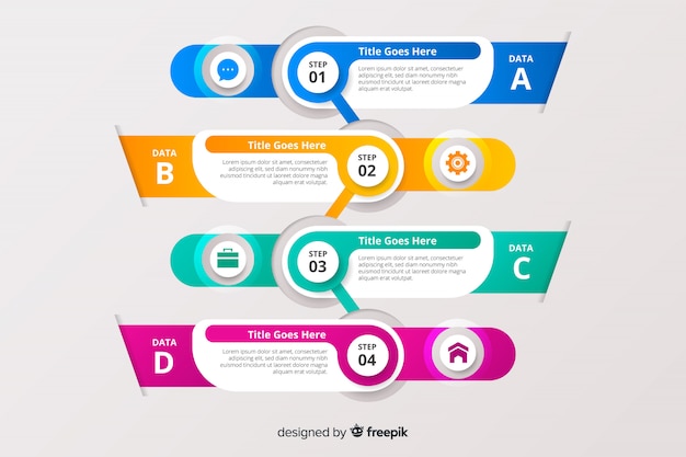 Infografía de negocios paso