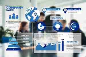 Vector gratuito infografía de negocios con plantilla de imagen