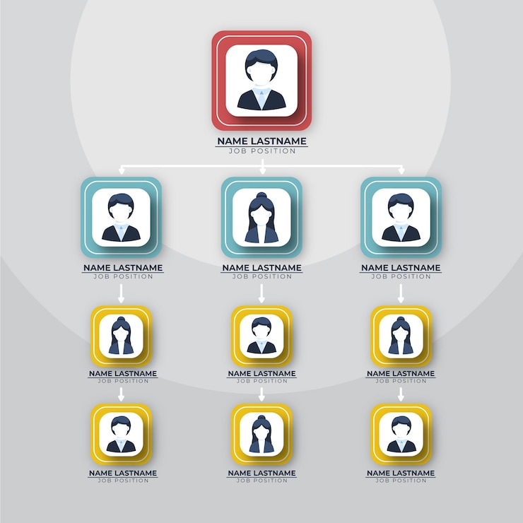 Vector gratuito infografía de organigrama plano
