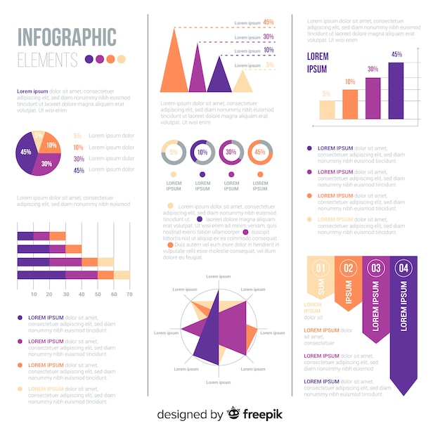 Vector gratuito infografía con paso y opciones.