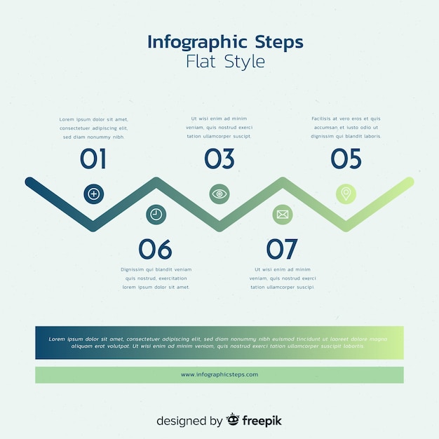 Vector gratuito infografía de pasos en diseño plano