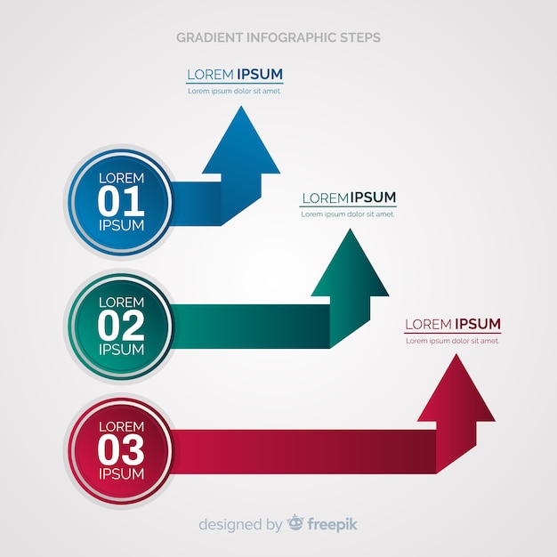 Vector gratuito infografía por pasos