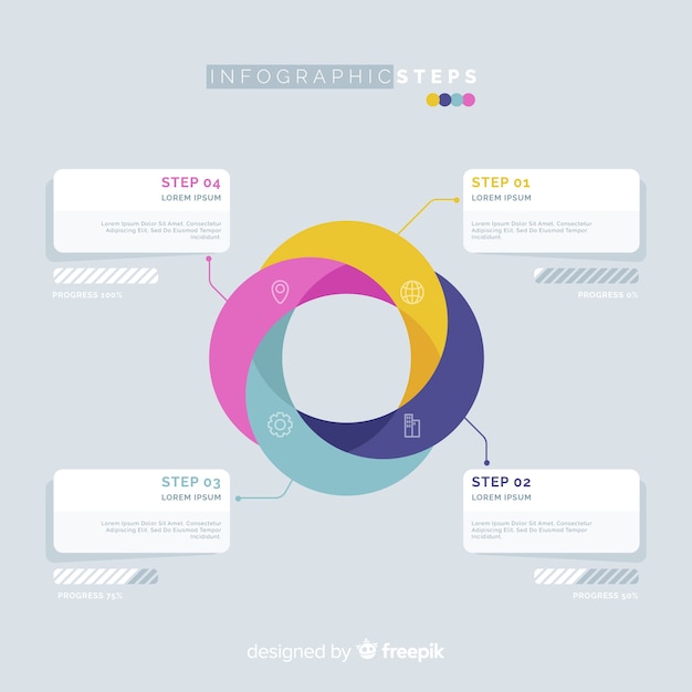 Vector gratuito infografía por pasos