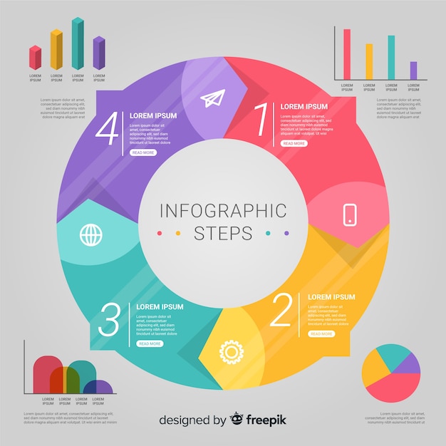 Vector gratuito infografía por pasos