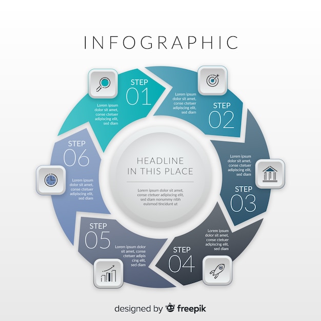 Vector gratuito infografía por pasos