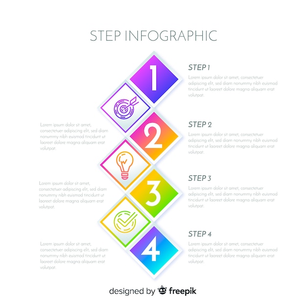 Vector gratuito infografía por pasos