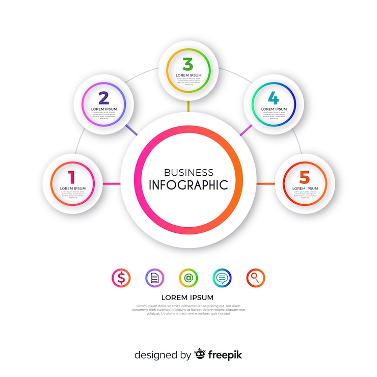 Vector gratuito infografía por pasos